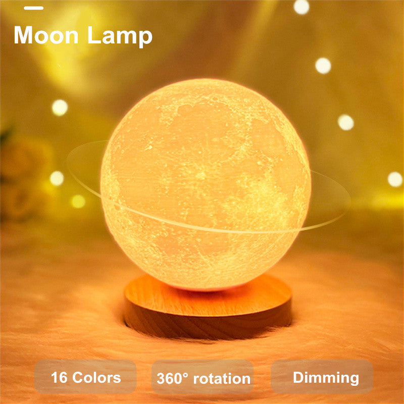 Creative 3D Magnetic Floating Levitating Moon Lamp Touch Control 3 Color Moon Light Lunar Night Light for Home Office Room Decor
