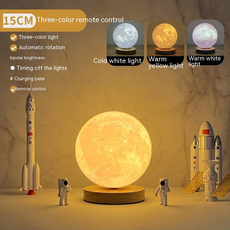 Creative 3D Magnetic Floating Levitating Moon Lamp Touch Control 3 Color Moon Light Lunar Night Light for Home Office Room Decor
