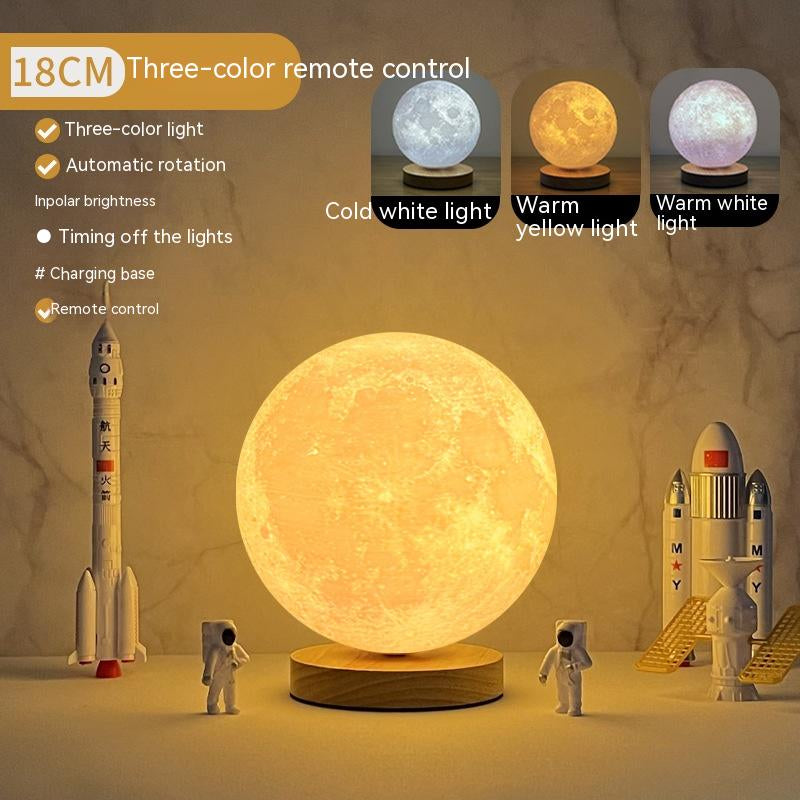 Creative 3D Magnetic Floating Levitating Moon Lamp Touch Control 3 Color Moon Light Lunar Night Light for Home Office Room Decor